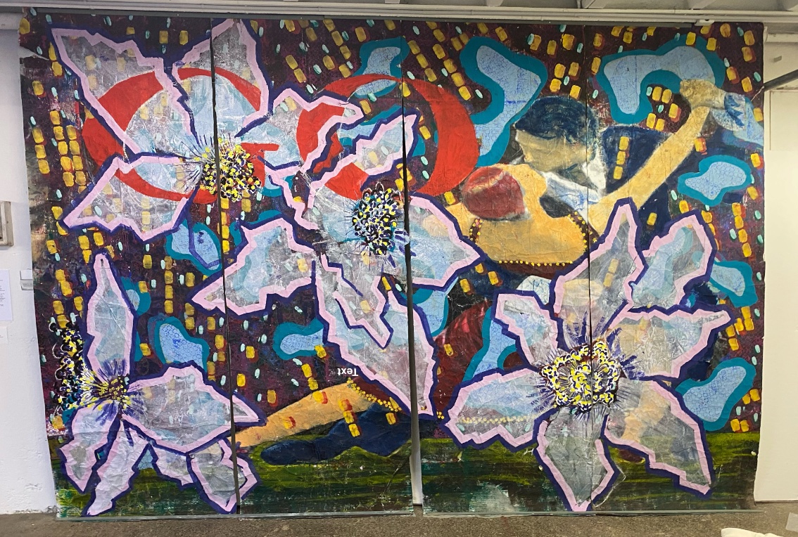 Go Tango GO     Acryl auf Plakatpapier 4x 1m x 2.8m