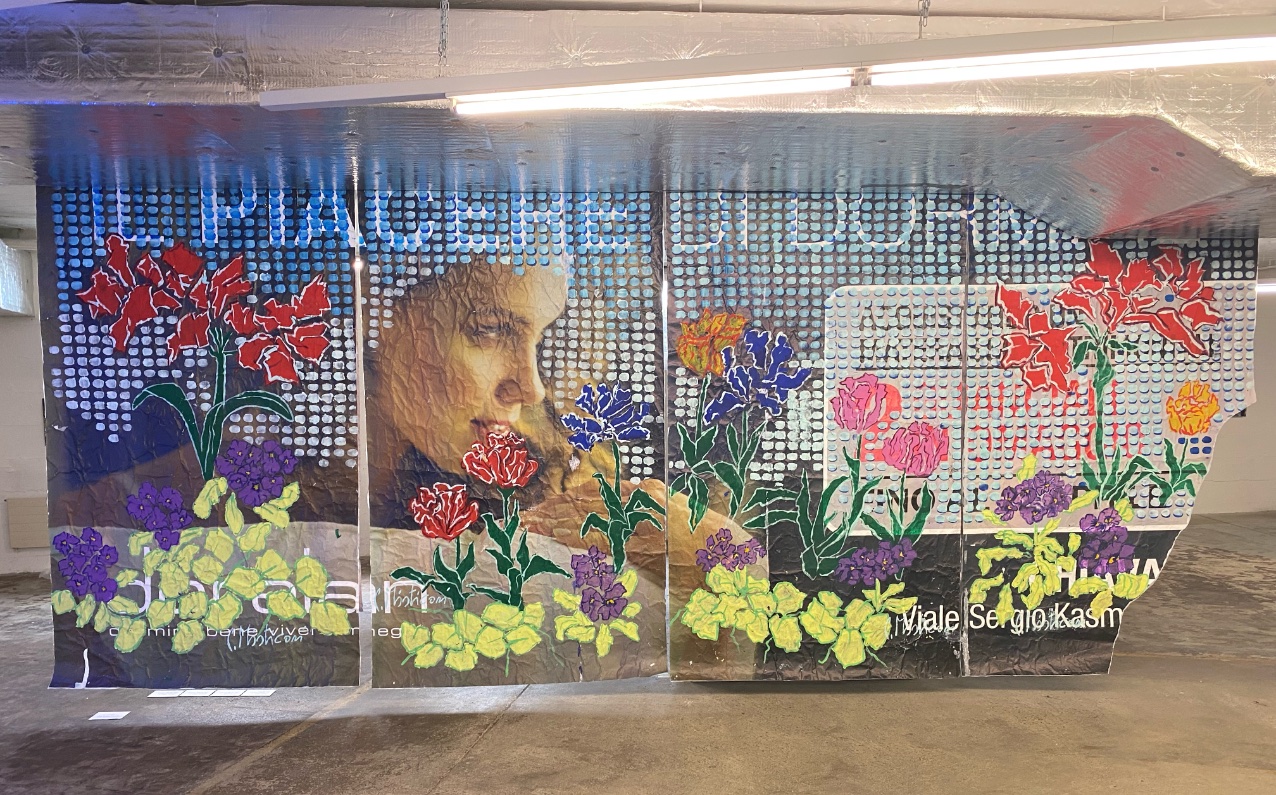 Acryl auf Plakatpapier verstärkt  4x 1,5m x 2.5m